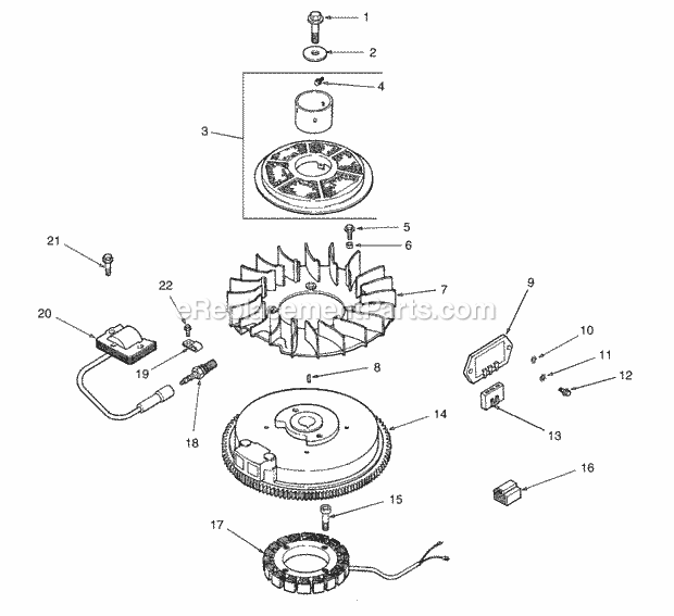 Ignition, Electrical And Flywheel Diagram and Parts List for Z42 53AC305G100 Cub Cadet Lawn Mower
